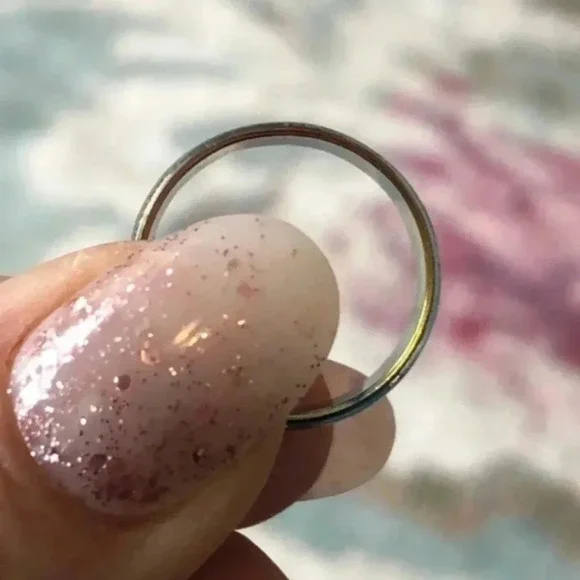 Iridescent Multicolor Rainbow Stainless Steel Band Ring NWT - Picture 6 of 7